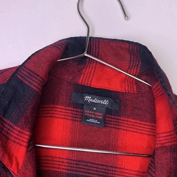 Madewell Flannel Bedtime Pajama Top in Buffalo Plaid Size Medium - Picture 5 of 6